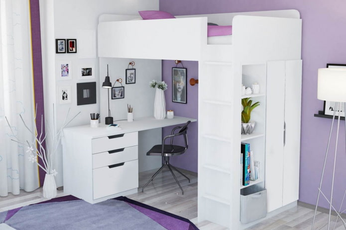 wit bed in een kinderkamer
