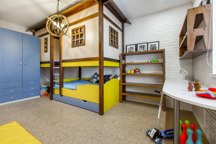 huisvormig bed in een jongenskamer