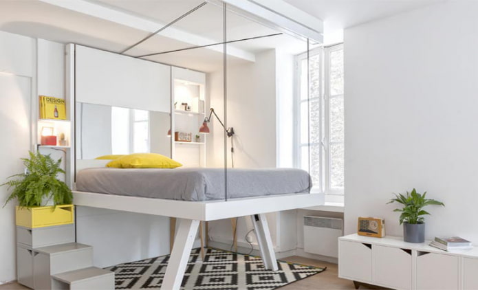 verplaatsbaar bed onder het plafond