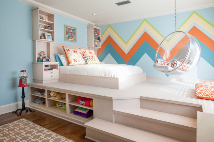 podiumbed in een kinderkamer