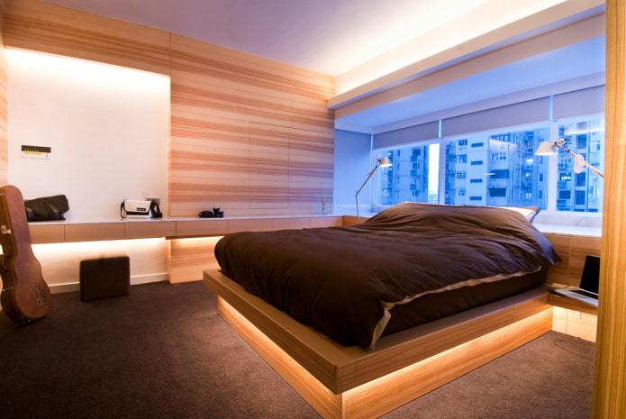 podiumbedontwerp in het interieur
