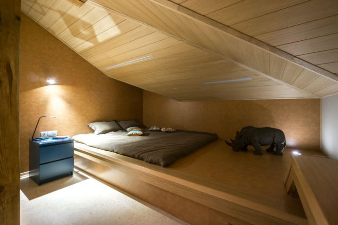 podiumbedontwerp in het interieur