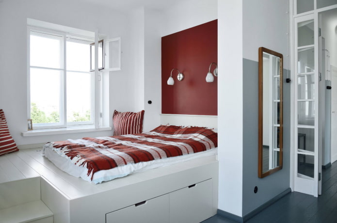 bed op een podium
