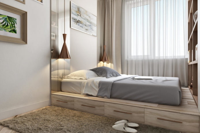 bed op een podium