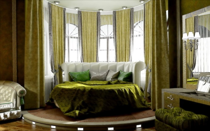 rond bed in een erker
