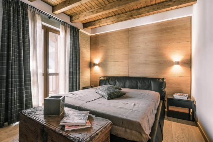 zwart bed in het interieur van de slaapkamer
