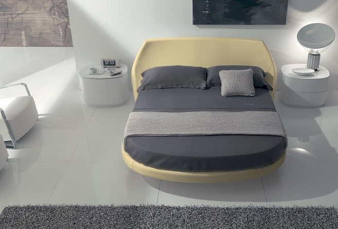 halfrond bed in het slaapkamerinterieur