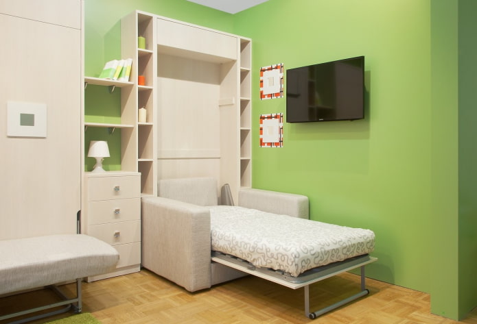 kledingkast-bed-stoel in het interieur