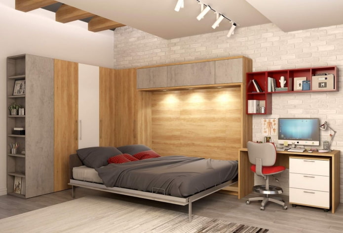 garderobebed met werkruimte