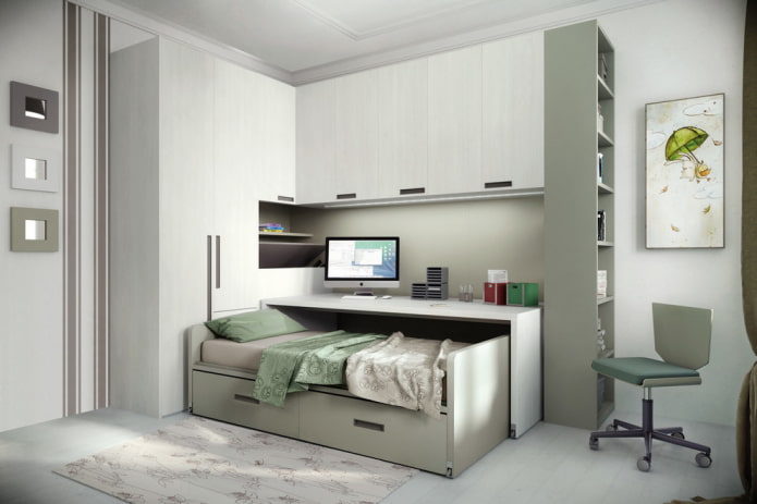 transformer bed in het interieur