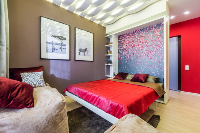 ingebouwd bedontwerp in het interieur