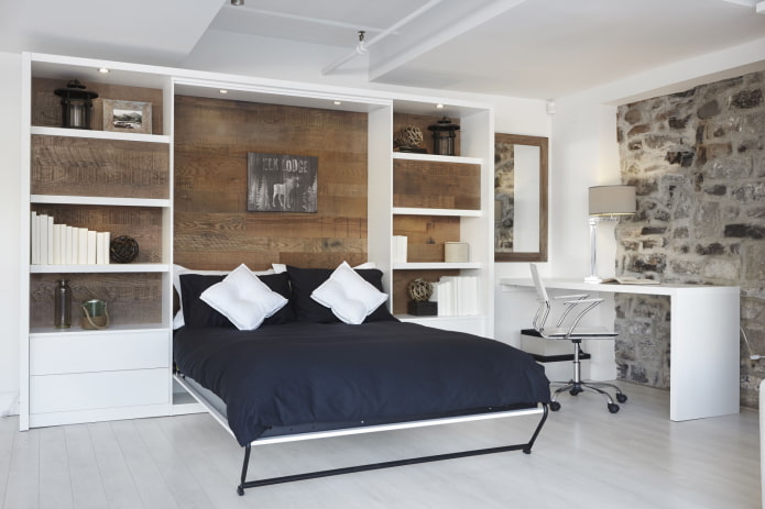 ingebouwd bedontwerp in het interieur