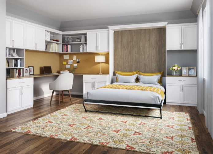 ingebouwd bed in het interieur van de slaapkamer