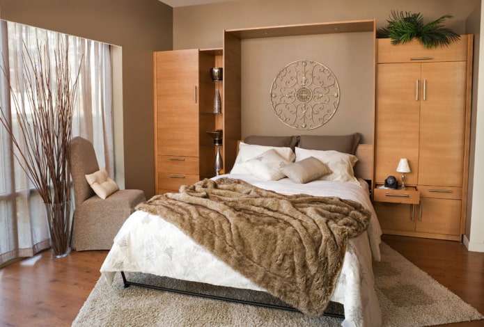 ingebouwd bed in het interieur van de slaapkamer
