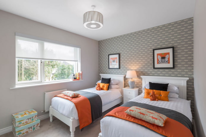 eenpersoonsbedden van hout in het interieur