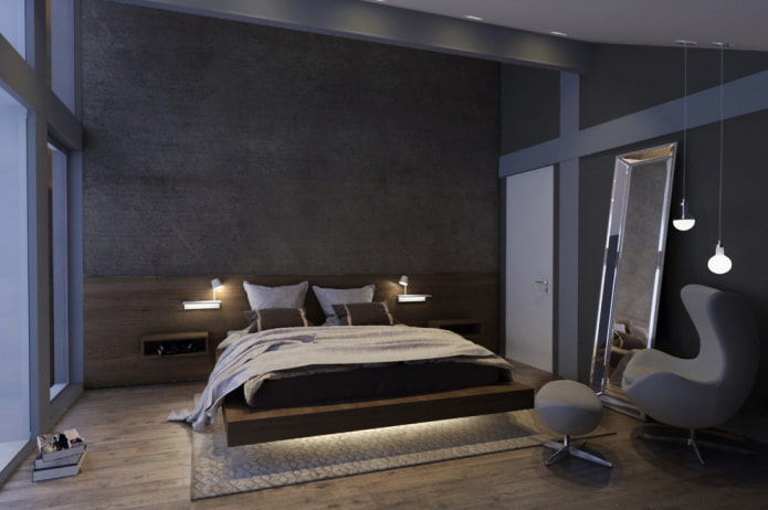 zwevend bed met verlichting in het interieur