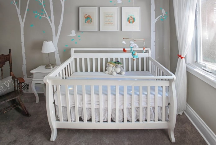 bed voor een tweeling in het interieur