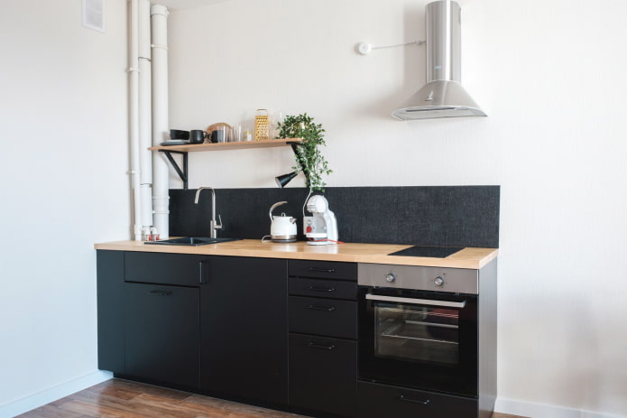 korte schort in de keuken
