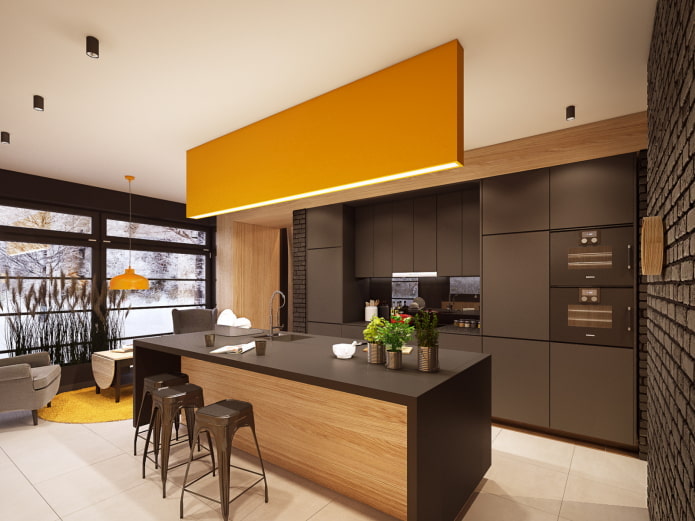 meubelset in het interieur van de keuken in Art Nouveau-stijl