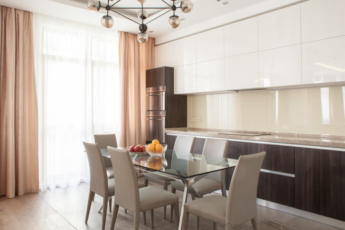 textiel in het interieur van de keuken in de moderne stijl