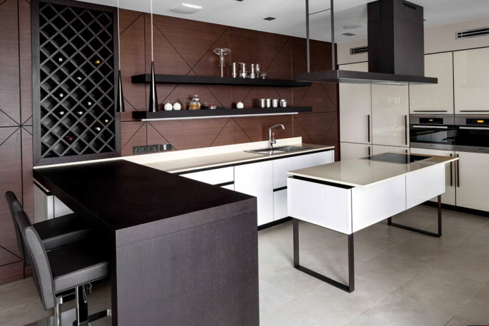 inrichting in de keuken in moderne stijl