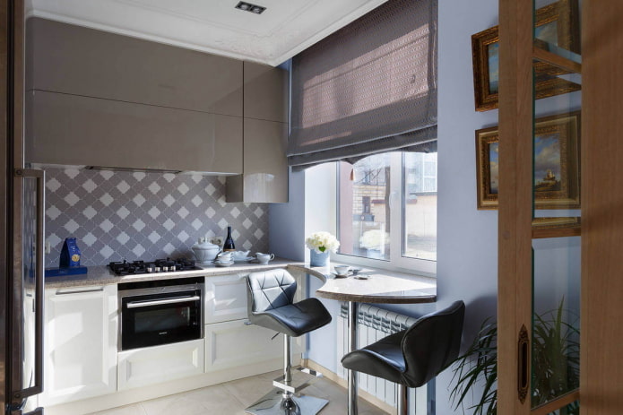 textiel in het interieur van de keuken in de moderne stijl