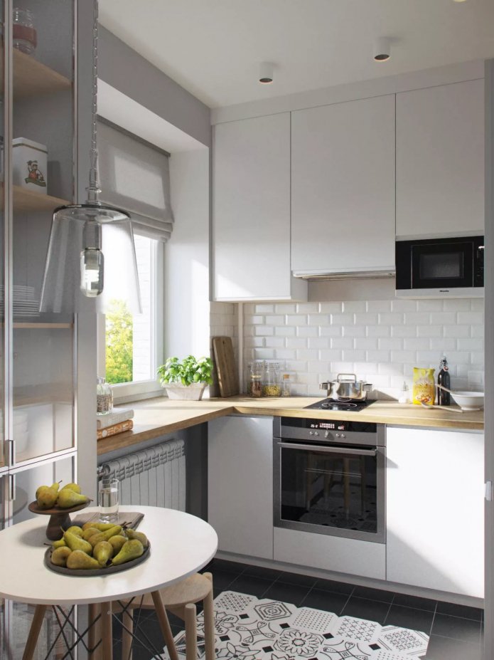 ingebouwde kleine keuken