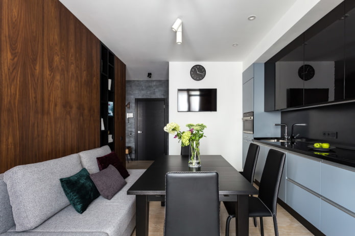 ontwerp van een rechthoekige woonkeuken