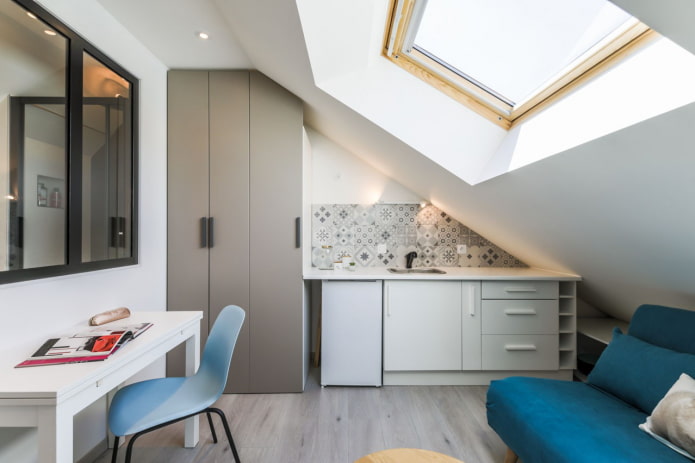 Woonkeuken op zolder