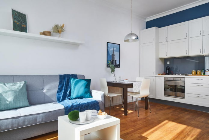 inrichting van een woonkeuken van 16 vierkante meter