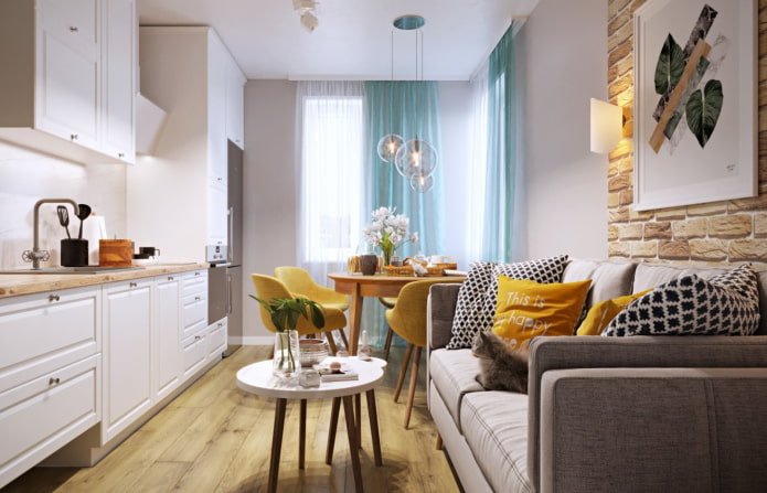 rechthoekige woonkeuken 16 vierkanten