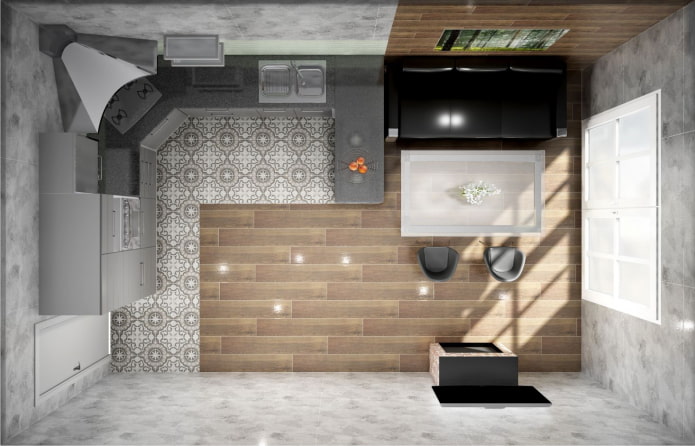 Indeling keuken-woonkamer
