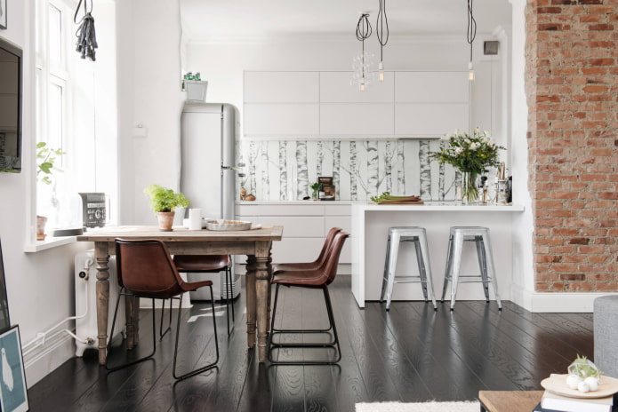 Scandinavische woonkamer en keuken
