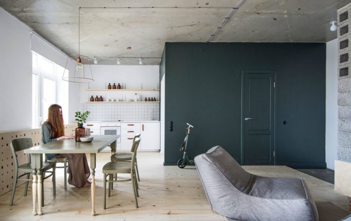betonnen plafond in het interieur