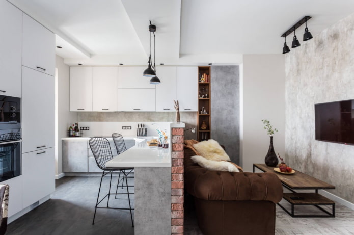 zoning the kitchen-living room