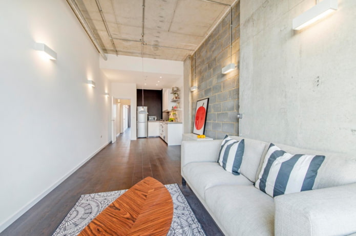 betonblokken in het interieur