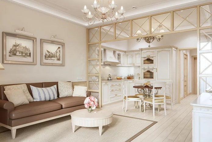 zonering van de keuken-woonkamer in de Proven?aalse stijl