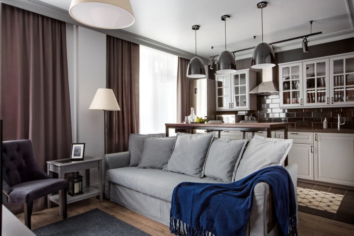 bank in het interieur van de woonkeuken