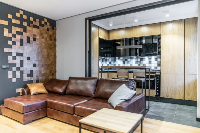 bank in het interieur van de woonkeuken