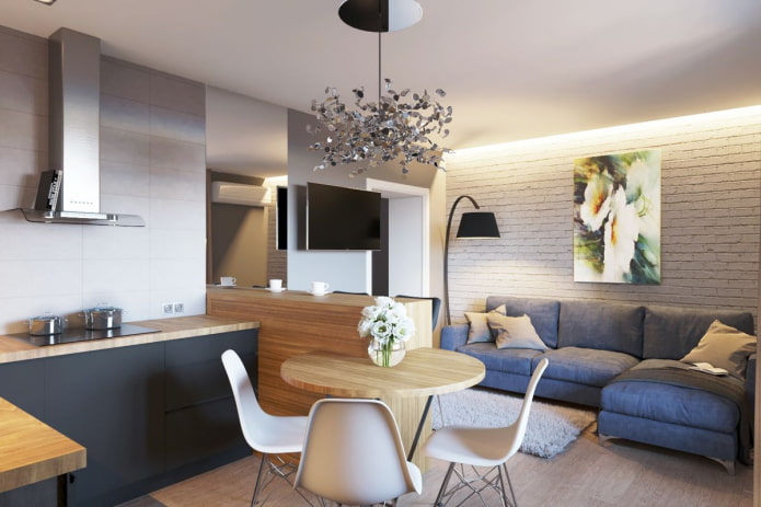 bank in het interieur van de woonkeuken
