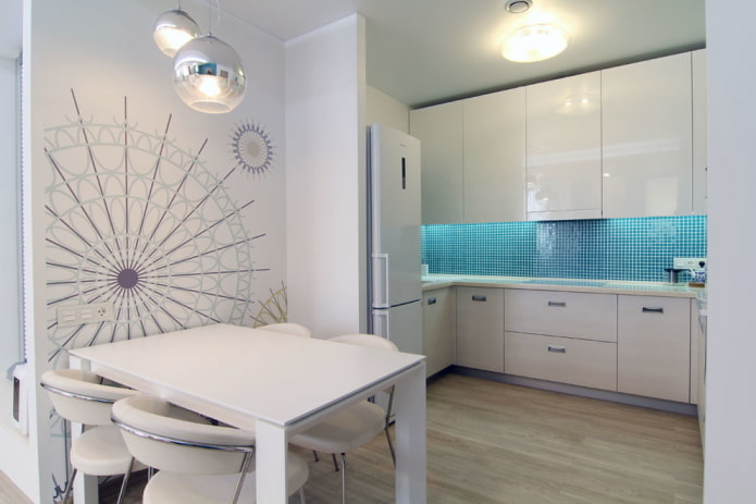keuken in een nis zonder raam in het interieur