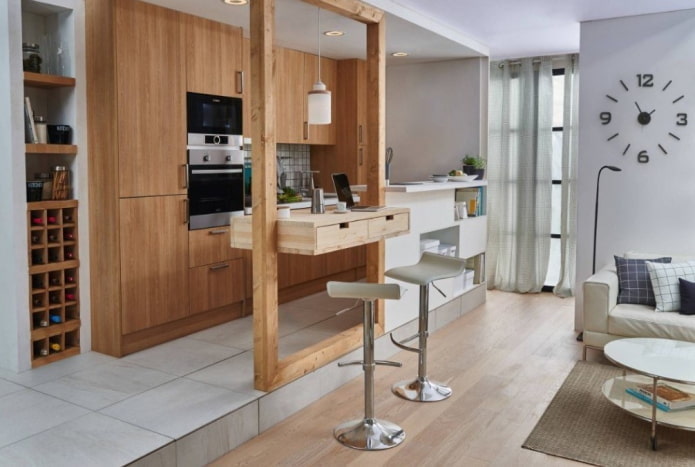 keuken in een nis in het interieur van de studio