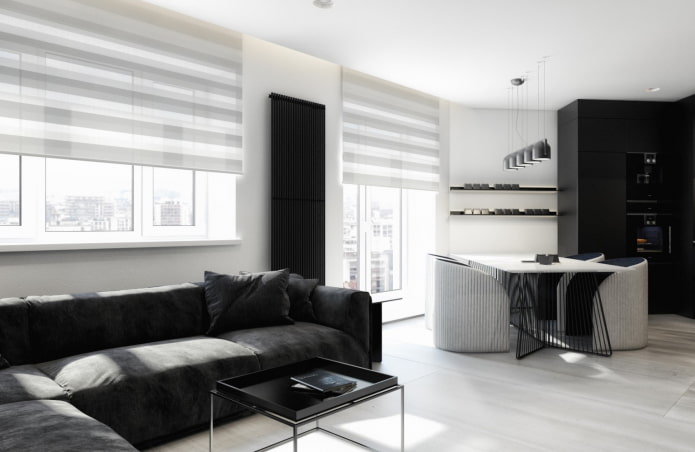 bank in het keukeninterieur in minimalistische stijl