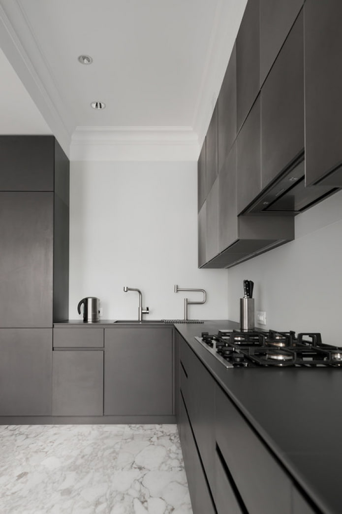 minimalistische keuken met gas