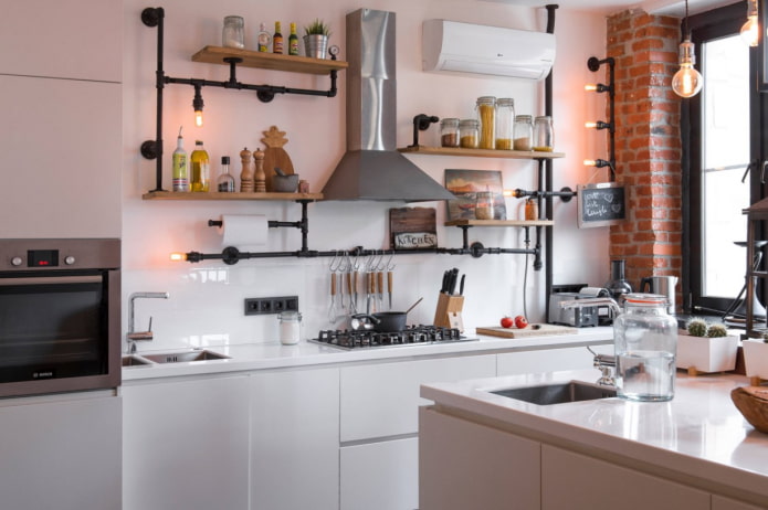 witte keuken in loftstijl