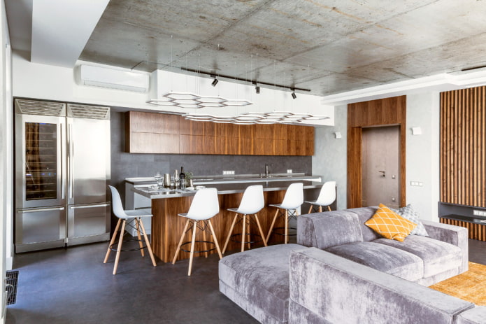eiland in het interieur van de woonkeuken