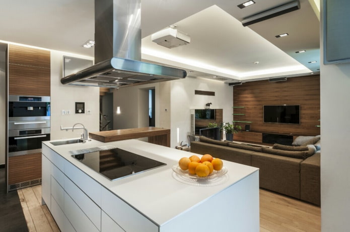 eiland in het interieur van de woonkeuken