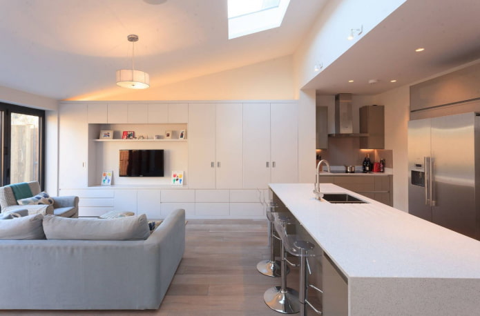 eiland in het interieur van de woonkeuken