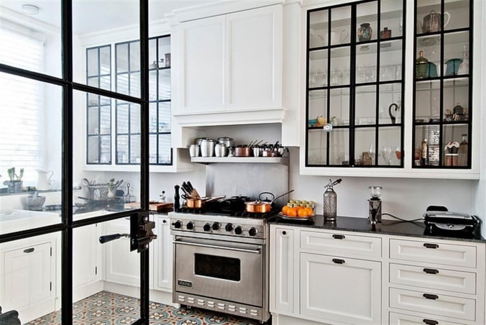 zwart-witte Scandinavische keuken
