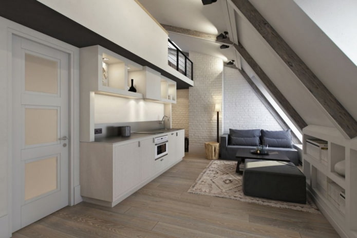 ontwerp van een witte keukenstudio